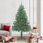 Brad de Crăciun cu 300 LED cu suport Verde 210 cm PVC GartenMobel Dekor