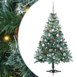 Brad de Crăciun artificial cu 150 LED Verde 150 cm PVC și Oțel GartenMobel Dekor
