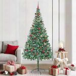 Brad de Crăciun artificial cu 300 LED Verde 210 cm PVC și Oțel GartenMobel Dekor