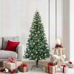 Pom de Crăciun artificial pre-iluminat cu 300 LED Verde 180 cm GartenMobel Dekor