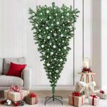 Brad de Crăciun artificial pre-luminat răsturnat cu set de mingi GartenMobel Dekor