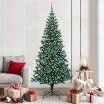 Pom de Crăciun artificial pre-iluminat cu 300 LED Verde 210 cm GartenMobel Dekor