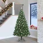 Brad de Crăciun artificial Verde 240 cm PVC și Oțel și Plastic GartenMobel Dekor
