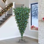 Brad de Crăciun artificial pre-iluminat cu minge, cu design răsturnat GartenMobel Dekor