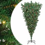 Brad de Crăciun artificial pre-luminat cu design cu rădăcină în sus și set de mingi GartenMobel Dekor