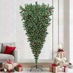 Pom de Crăciun artificial cu răsturnat, pre-iluminat, cu set de bile GartenMobel Dekor