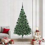 Pom de Crăciun artificial pre-iluminat Verde 210 cm PVC GartenMobel Dekor