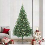 Pom de Crăciun artificial pre-iluminat Verde 240 cm PVC GartenMobel Dekor