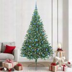 Pom de Crăciun artificial pre-iluminat Verde 240 cm PVC GartenMobel Dekor