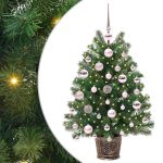 Brad de Crăciun artificial cu 150 LED Verde 65 cm PE și PVC GartenMobel Dekor