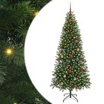 Brad de Crăciun artificial cu 300 LED Verde 180 cm PE și PVC GartenMobel Dekor