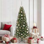 Brad de Crăciun artificial cu 300 LED Verde 180 cm PE și PVC GartenMobel Dekor