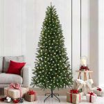 Brad de Crăciun artificial cu 300 LED Verde 210 cm PE și PVC GartenMobel Dekor