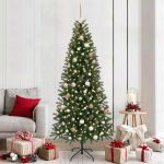 Brad de Crăciun artificial cu 300 LED Verde 210 cm PE și PVC GartenMobel Dekor