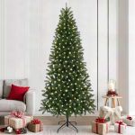 Brad de Crăciun artificial cu 300 LED Verde 240 cm PE și PVC GartenMobel Dekor