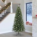 Brad de Crăciun artificial cu 300 LED Verde 240 cm PE și PVC GartenMobel Dekor