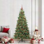 Brad de Crăciun artificial cu ramuri articulare Verde 210 cm GartenMobel Dekor