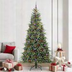 Brad de Crăciun artificial cu ramuri articulare Verde 240 cm GartenMobel Dekor