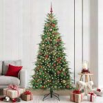 Brad de Crăciun artificial cu ramuri articulare Verde 240 cm GartenMobel Dekor
