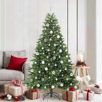 Brad de Crăciun artificial cu 300 LED Verde 180 cm PE și PVC GartenMobel Dekor