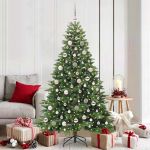 Brad de Crăciun artificial cu 300 LED Verde 180 cm PE și PVC GartenMobel Dekor