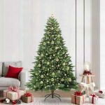 Brad de Crăciun artificial cu 300 LED Verde 210 cm PE și PVC GartenMobel Dekor