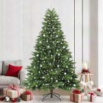 Brad de Crăciun artificial cu 300 LED Verde 240 cm PE și PVC GartenMobel Dekor