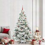 Brad de Crăciun artificial cu 300 LED Verde 210 cm PE și PVC GartenMobel Dekor