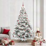 Brad de Crăciun artificial cu 300 LED Verde 210 cm PE și PVC GartenMobel Dekor