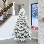 Brad de Crăciun artificial cu 300 LED Verde 240 cm PE și PVC GartenMobel Dekor