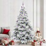 Brad de Crăciun artificial cu 300 LED Verde 240 cm PE și PVC GartenMobel Dekor