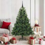 Brad de Crăciun artificial cu 150 LED Verde 150 cm PE și PVC GartenMobel Dekor