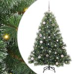 Brad de Crăciun artificial cu 150 LED Verde 150 cm PE și PVC GartenMobel Dekor