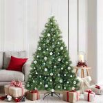 Brad de Crăciun artificial cu 300 LED Verde 180 cm PE și PVC GartenMobel Dekor