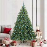 Brad de Crăciun artificial cu 300 LED Verde 210 cm PE și PVC GartenMobel Dekor