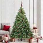 Brad de Crăciun artificial cu 300 LED Verde 210 cm PE și PVC GartenMobel Dekor