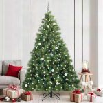 Brad de Crăciun artificial cu 300 LED Verde 240 cm PE și PVC GartenMobel Dekor
