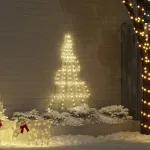 Brad de Crăciun LED cu 112 LED Alb cald 511 cm Metal GartenMobel Dekor