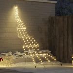 Brad de Crăciun LED cu 168 LED Alb cald 511 cm Metal GartenMobel Dekor