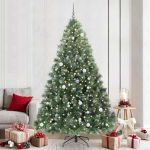 Brad de Crăciun artificial cu 300 LED Verde 240 cm PE și PVC GartenMobel Dekor