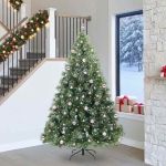 Brad de Crăciun artificial cu 300 LED Verde 240 cm PE și PVC GartenMobel Dekor