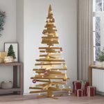 Brazi de Crăciun cu suport Maro 210 cm Lemn masiv de pin GartenMobel Dekor