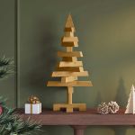 Brazi de Crăciun cu suport Maro 60 cm Lemn masiv de pin GartenMobel Dekor