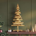 Brazi de Crăciun cu suport Maro 90 cm Lemn masiv de pin GartenMobel Dekor