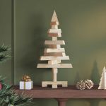 Brazi de Crăciun cu suport natural 60 cm Lemn masiv de pin GartenMobel Dekor