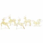 Renii LED cu 40 LED 5 pcs Auriu PET GartenMobel Dekor