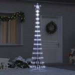 Brad de Crăciun LED Alb rece 138.5 x 138.5 x 399 cm Metal GartenMobel Dekor