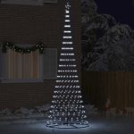 Brad de Crăciun LED Alb rece 138.5 x 138.5 x 399 cm Metal GartenMobel Dekor