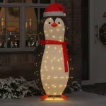 Figură de pinguin de zăpadă Alb cald 78 x 88 x 180 cm țesătură GartenMobel Dekor