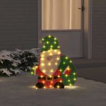 Moș Crăciun Iluminat Alb cald 62 x 70 cm Material din Sclipici GartenMobel Dekor